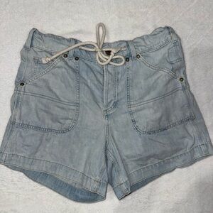 We The Free Light Wash Jean Shorts with Rope Tie